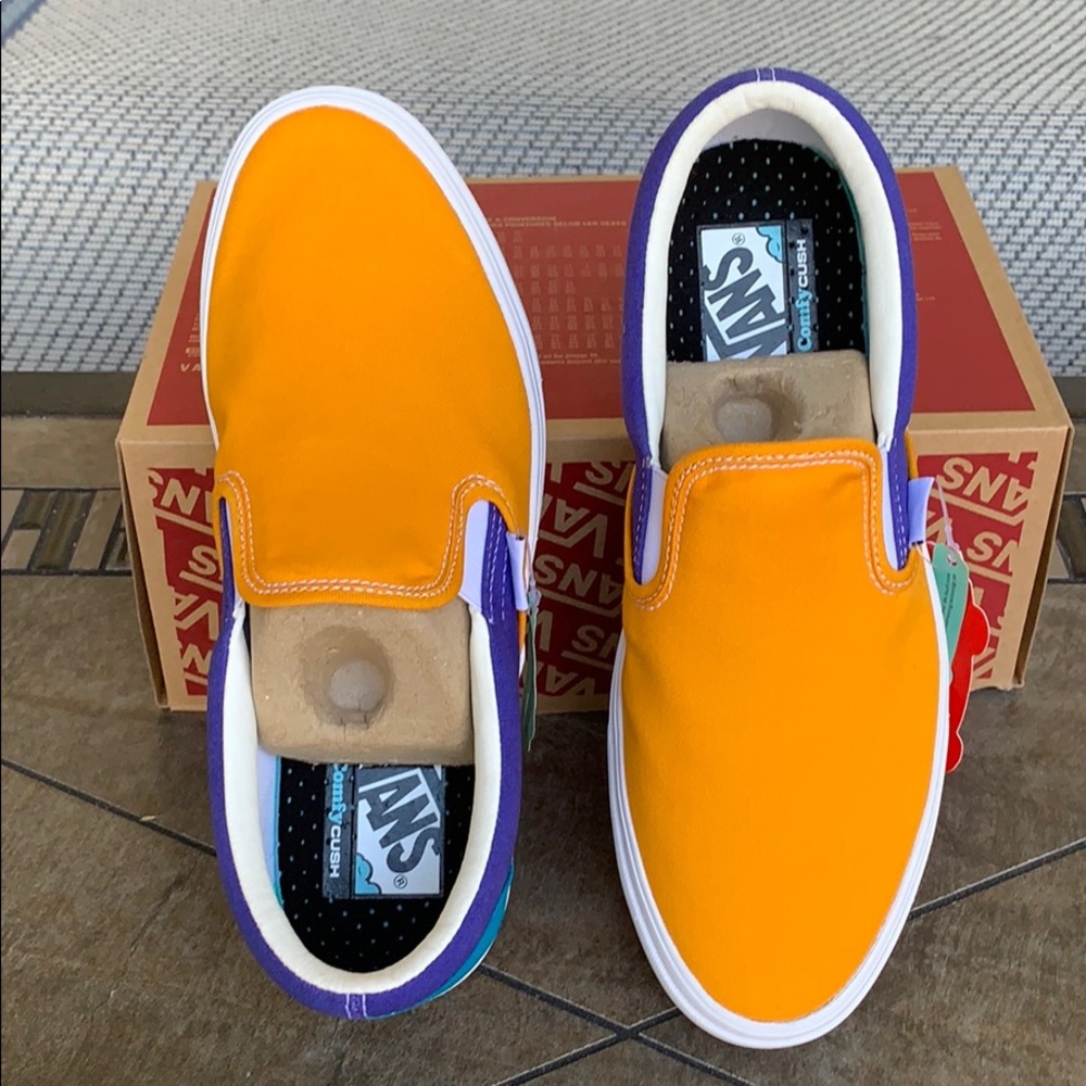 VANS COMFYCUSH SLIP ON MULTI BLOCK MULTI/TRWHT WMN - Picture 7 of 16